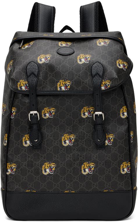 gucci tiger head embossed backpack|gucci tiger print backpack sale.